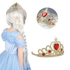 Vicloon Princess Dress Up Accessories, 2PCS Princess Crown and Wands for Little Girls, Jewelry Toy Gifts for Toddler Girls Christmas Party Cosplay Set