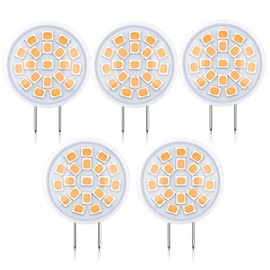 G8 LED Bulb G8 Mini Thin Puck Light Bulb 3.5Watt (35W Halogen Bulb Equivalent) T4 G8 Bi-Pin Base 120V 3000K Warm White G8 Bulb for Under Counter Kitchen Lighting, Under Cabinet Light (5-Pack)