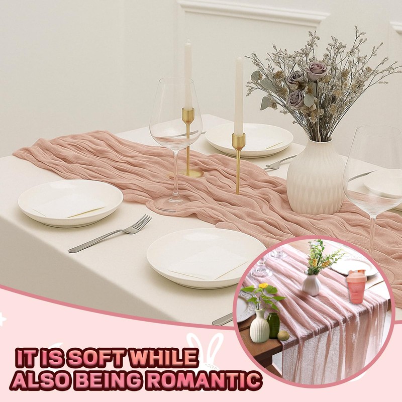 Pink Table Runner, 90 x 180 cm Table Runners for