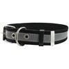 Cotton Web/Leather Reflective Dog Collar 18" Long 3/4" Wide Fits