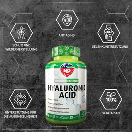 MLO Hyaluronic Acid Hyaluronic Acid Capsules High Dose Gluten Free Vegan Hyaluronic Acid for Athletes Correct Collagen Synthesis With 150 g Hyaluronic Acid & 150 g Inulin Per Tablet 90 Capsules