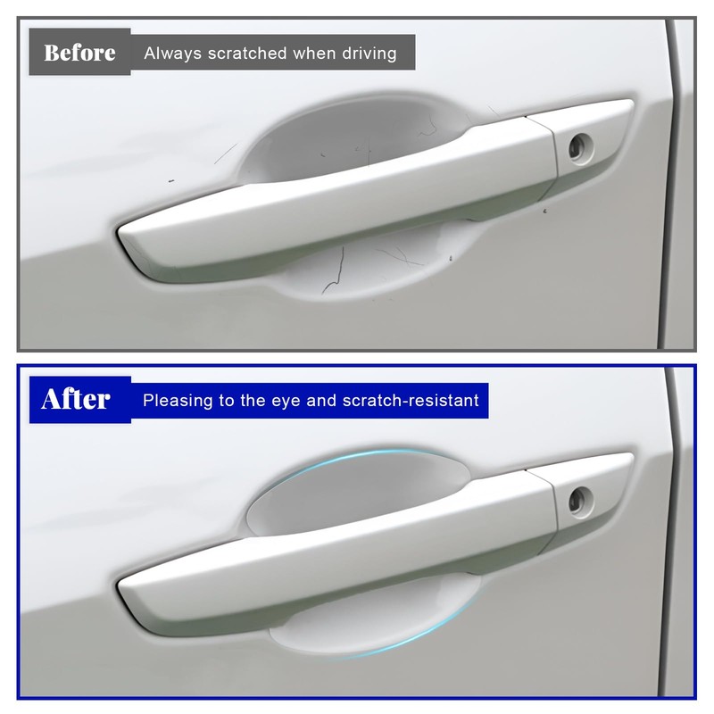 12PCS Car Door Handle Protector, Waterproof Anti-Scratch Film Clear Invisible