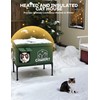 Outdoor Heated Cat House, Detachable Feral Cats House with a