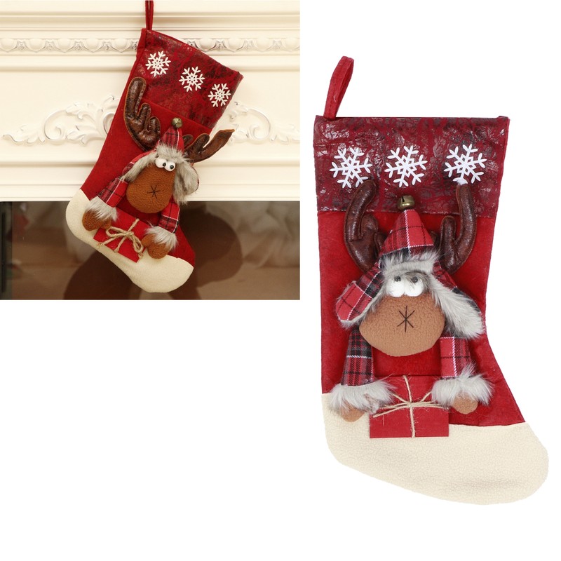 Hanging Christmas Holiday Stockings Sock Gift Bag Hanging Pendant Christmas