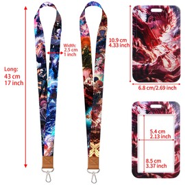 GTOTd Japan Anime Lanyard (2 Pack) with ID Holder for Keys Wallet, Merchandise Keychain Anime Decorations Party Supplies Gifts for Teens