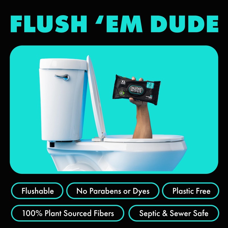 DUDE Wipes - Flushable Wipes - 1 Pack, 48 Count
