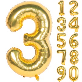 40 inch Gold Number Balloons (Gold 3)