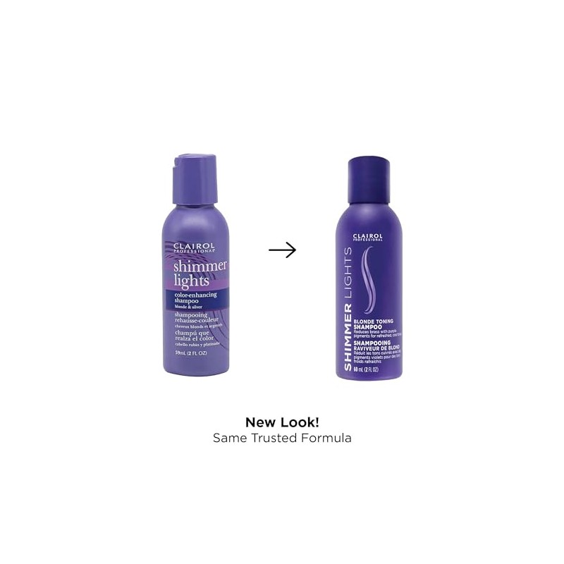 Clairol Shimmer Lights Shampoo Conditioner 2 Ounce (59ml) Travel Size