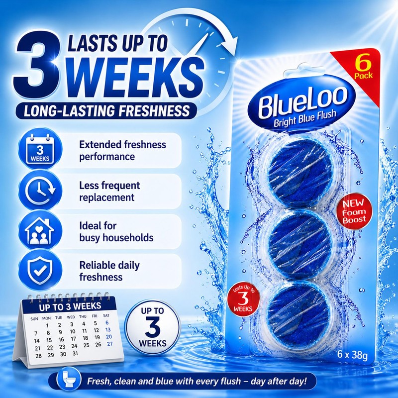 Blue Toilet Cistern Blocks 12 Pack (2 x 6 Blocks)