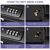 RUNTOO MU Portable Safe Box, Security Lock Case with 4-Digit
