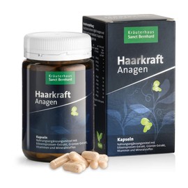 Sanct Bernhard Haarkraft Anagen-Kapseln | 180 Kapseln | Mit Erbsensprossen-Extrakt, Grüntee-Extrakt, Vitaminen & Mineralstoffen | Vegan | Für volles, kräftiges & gepflegtes Haar | Made in Germany