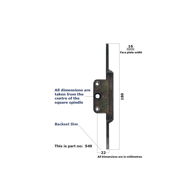 Vita Shoot Bolt Window Lock Gear Box 22mm Backset