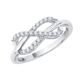 KATARINA Infinity Diamond Ring in Sterling Silver (1/5 cttw, J-K, I1-I2) (Size-9)