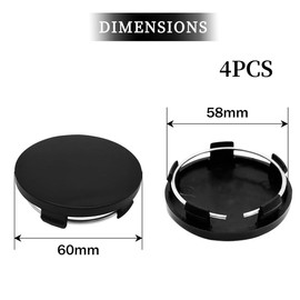 LEEQ Hub Caps – Pack of 4 Wheel Trims, Hub Caps, Hub Cover, Universal ABS Silver Hub Caps, for Wheel Hubs, Car Accessories, Wheel Hubs (Outer Diameter 60 mm)