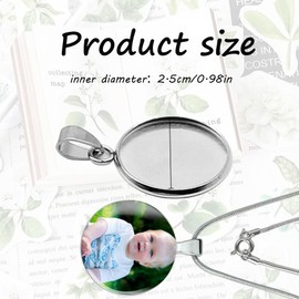 ChAusa 25 Pcs Round Pendant Trays Kit 25mm Stainless Steel Cabochons Setting Blank Trays Pendant for DIY Crafting and Making Embossed Photo (Silver)