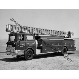 Pirsch Milwaukee Aerial Ladder Fire Truck Vintage Photograph Print 8.5x11"