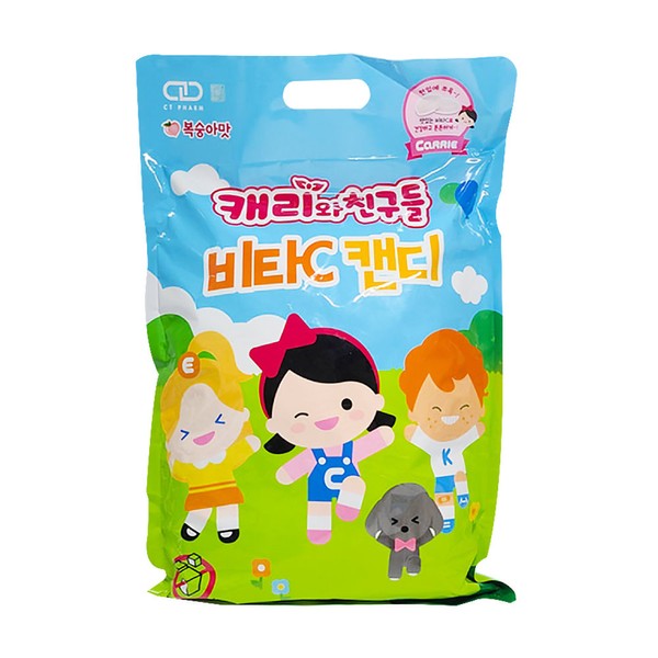 Carrie and Friends Vitamin C 1000 Tablets Peach Flavored Children&#39;s Snack, 1000 Tablets per Piece / 캐리와 친구들 비타민C 1000정 복숭아맛 어린이 간식, 1개 1000정