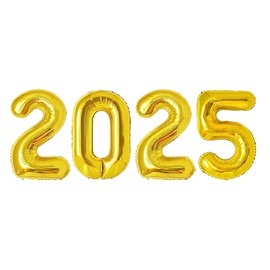 40 Inch Number 2025 Balloons Large Gold 2025 Foil Balloons Decorations for Graduation Anniversary New Years Eve Party