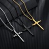 YL Men's Cross Necklace Stainless Steel Nail Cross Pendant Black
