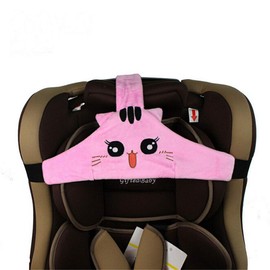 Feelairy Baby Car Seat Headband, Child Seat Attachment Headband, Adjustable Baby Headrest Strap, Headrest Holder, Safety Seat Attachment Strap for Children, Baby (Pink)