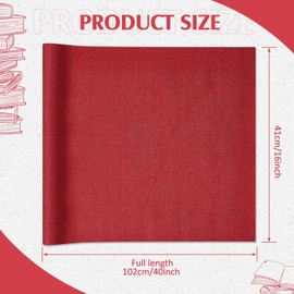 PerKoop Book Cloth for Book Binding 40 x 16 Inch Fabric Surface Paper Backed Bookcover Archival European Durable Strong Bookbinding Supplies Cover Books Album Scrapbooking(Dark Red)