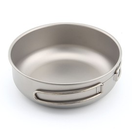 Keith Titanium Bowl 300ml - 600ml Ultralight Camping Tableware Picnic Bowls Portable Folding Handle (Ti5326-600ml)