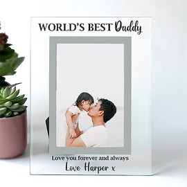 Worlds Best Daddy Photo Frame Gift Personalise Daddy Gift 6x4" or 7x5" Father's Day Gift For Dad Father Daddy or Papa