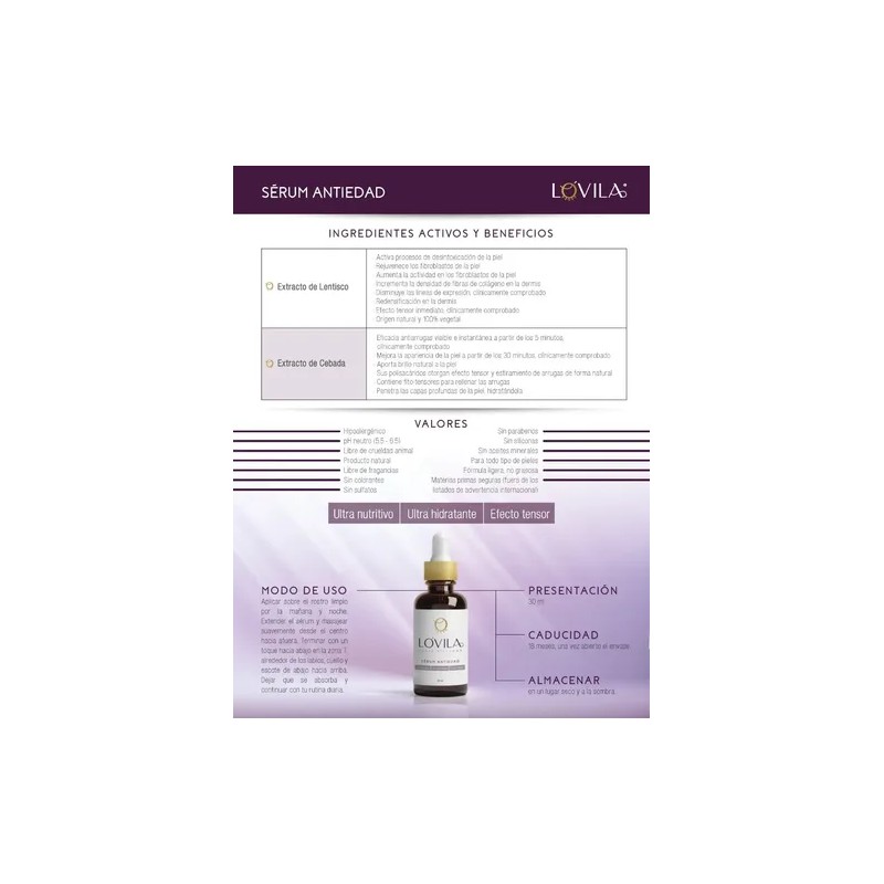 Sérum Antiedad Ultra Nutritivo, Hidratante Y Efecto Tensor