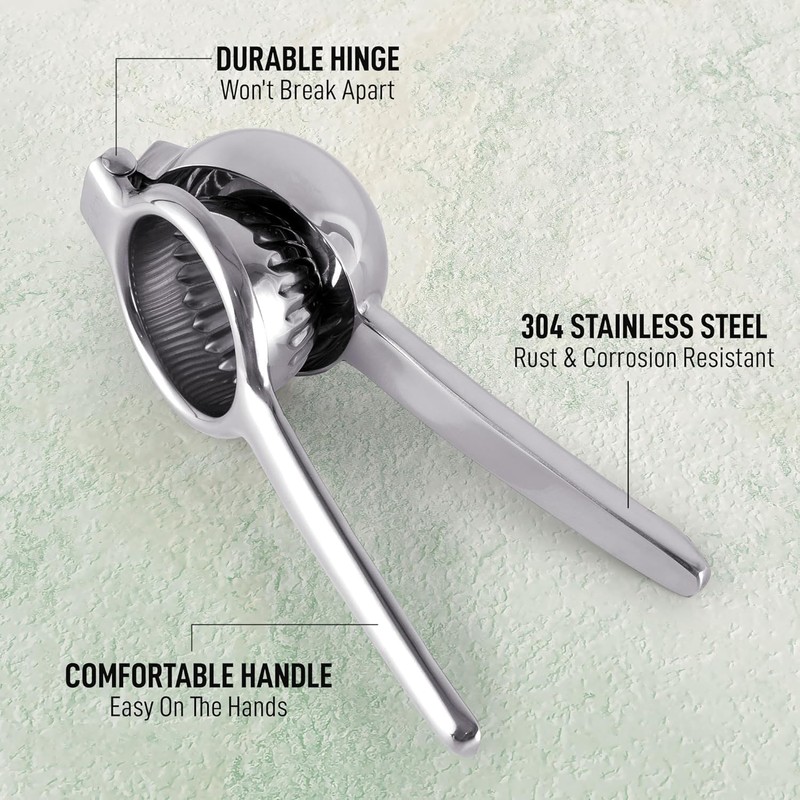 Zulay Kitchen Lemon Squeezer Stainless Steel with Premium Quality Heavy