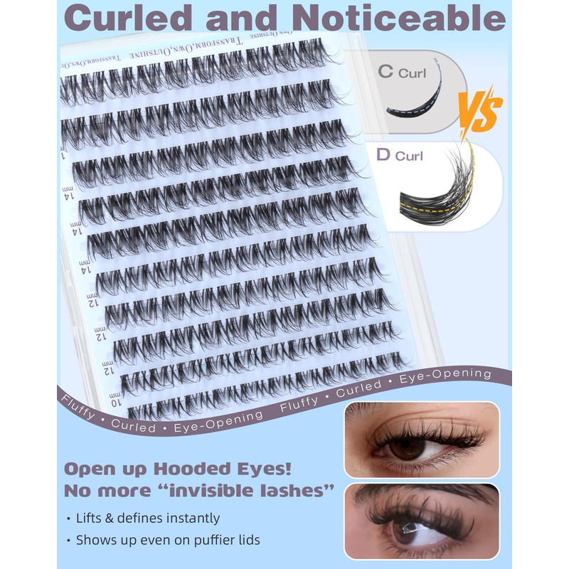 TOOCHUNAG Spider Lash Clusters Breeze Wispy Cluster Eyelash Extensions Fluffy