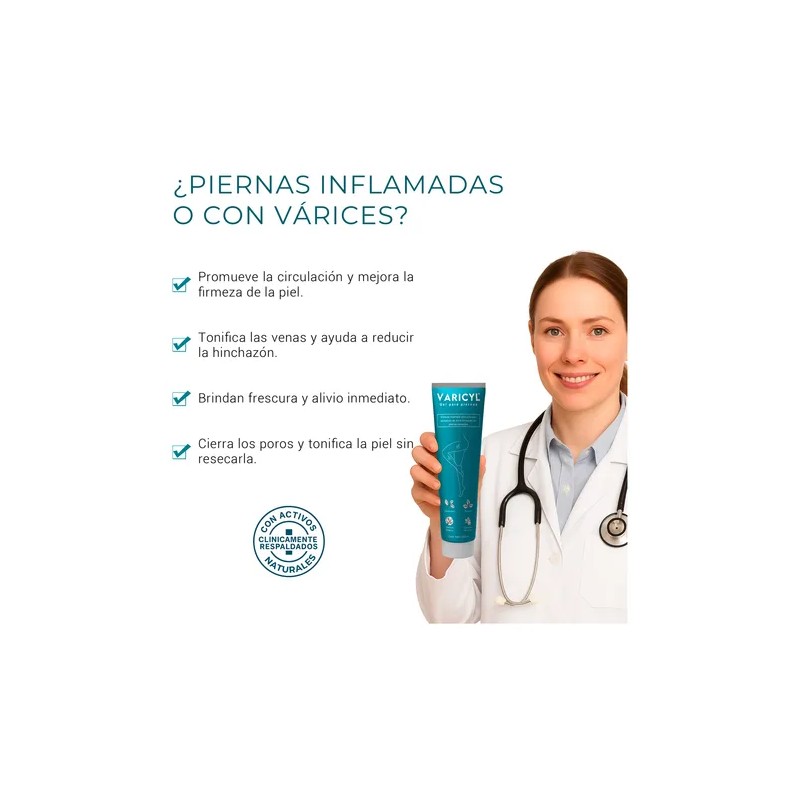 Gel Refrescante Antiinflamatorio Para Piernas Varicyl 220 Ml Mentol