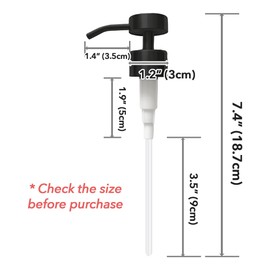 Stainless Steel Soap Dispenser Pump Head Replacement 2 Pack, 28/400 Threads Standard Size, for Bathroom and Kitchen (Matte Black)