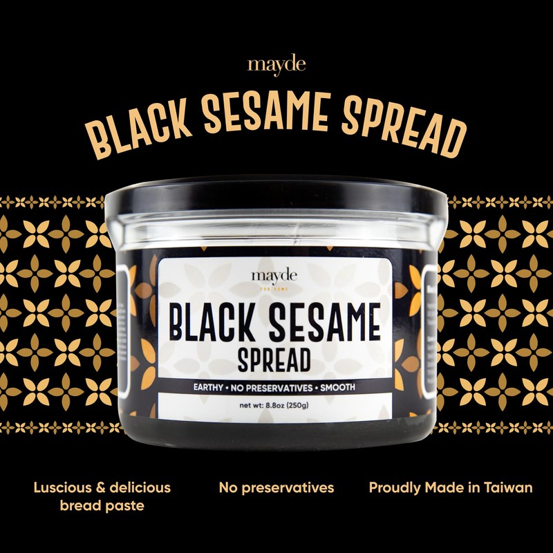 Mayde Black Sesame Paste Spread, Premium Ground Black Sesame Jam