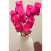 Hot Pink Bunch of 8 Closed Bud Wooden Roses for
