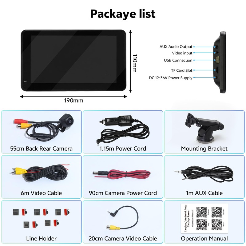 Android Car, Carplay Display 7 Inch Navigation Devices for Car