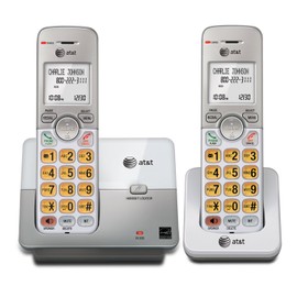AT&T Teléfonos inalámbricos, 1 Unidad, 2 audífonos, Plateado
