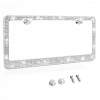 BLVD Rhinestone Unbreakable License Plate Frames Crystal Glitter Label Car