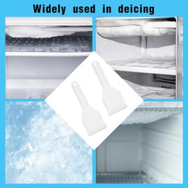 WKRTDY Pack of 2 fridge and freezer ice scrapers made of plastic, protects the fridge, ideal against snow and ice, effective fridge unblocking, practical aid for the whole family