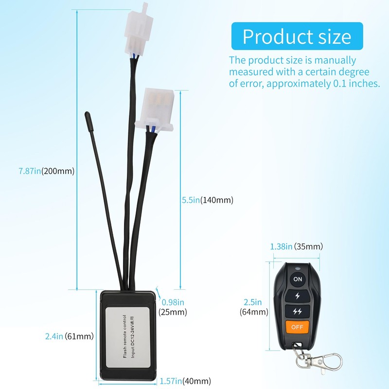 Wiring Harness Remote Control Switch with 3 Pin Connectors Control