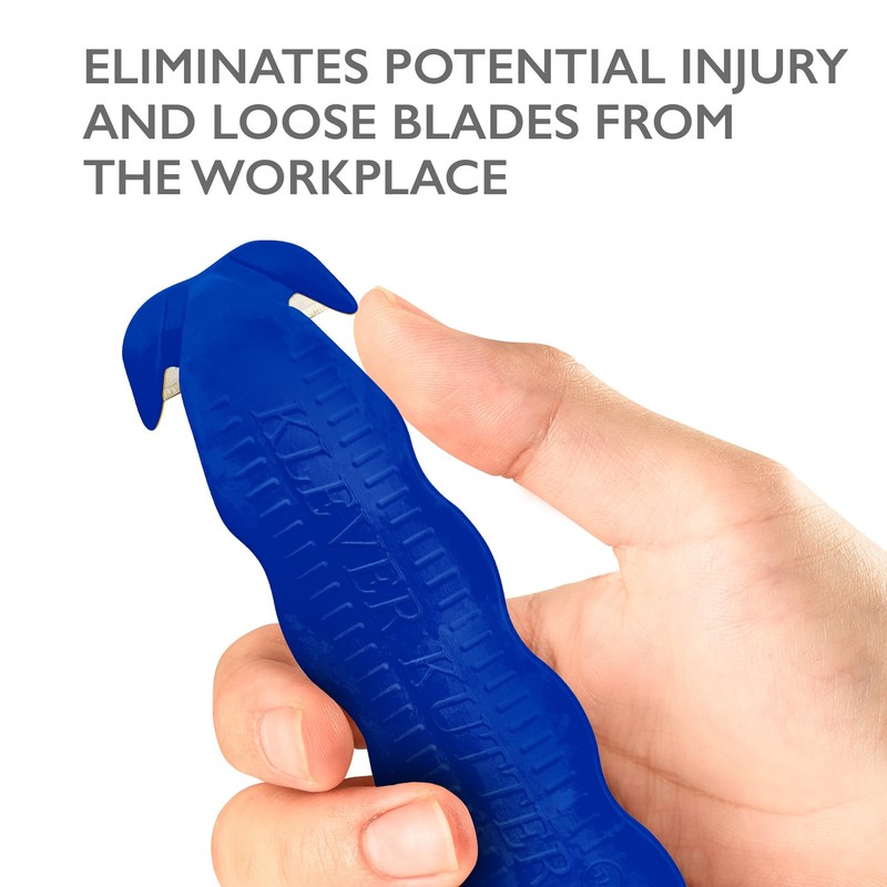 Klever Innovations KCJ-1B Safety Cutter, Advanced Plastic Polymers, 4-5/8”, Blue