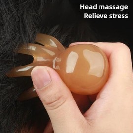Suzy 수지 문어 마사지 빗 머리 자오선 긁기 두피 브러시 침술 스파 Gua Sha 피로 완화 Massag [02 Coffee] Suzy Octopus Massage Brush Meridian Scraper Scalp Brush Acupuncture Spa Gua Sha Fatigue Relief Massag [02 Coffee]