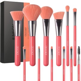 Docolor - Juego de 10 brochas de maquillaje, Melocotón neón