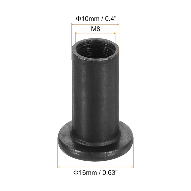 sourcing map M8 T-nuts, 20pcs Carbon Steel Hex Socket Head