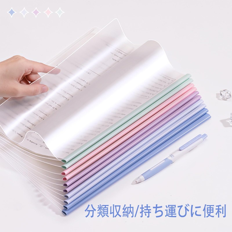 Clear File Storage Holder, A4 Large Capacity, Set, Abrasion Resistant,