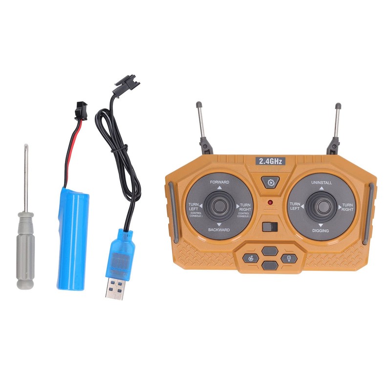 Srliya 2.4G RC Excavator Toy Rotating Full Functional Lighting Music