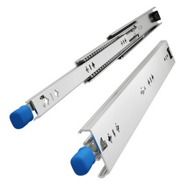 VADANIA 24" Heavy Duty Drawer Slide with Lock #VD2053, 2" Width Up to 218lb Load Capacity, 3-Fold Full Extension, Ball Bearing Lock-in & Lock-Out, Side Mount, 1-Pair