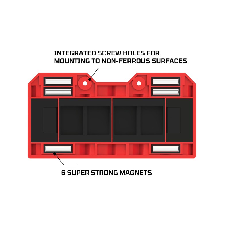 EZRED EZPH6 Magnetic Plier Holder Red, Holds 6 Pliers