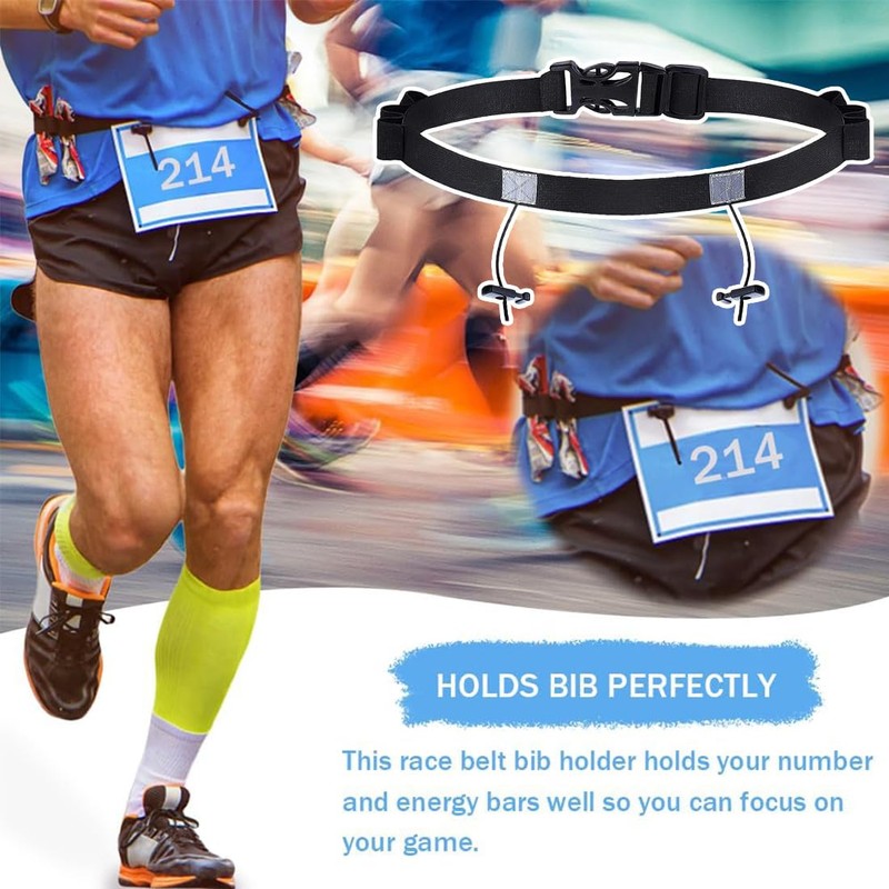 LICHUANUK Start Number Strap [Pack of 2] Running Belt Running