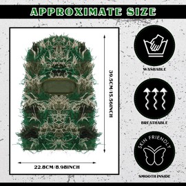 Newcotte 2 Pack Adult Distressed Balaclava Ski Mask Full Face Knitted Balaclava Windproof Cool Ski Mask for Cold Weather(Large,Red Camo, Army Green Camo)