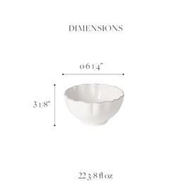 Costa Nova Ceramic Stoneware 22 oz. Soup & Cereal Bowl - Rosa Collection, White | Microwave & Dishwasher Safe Dinnerware | Food Safe Glazing | Restaurant Quality Tableware